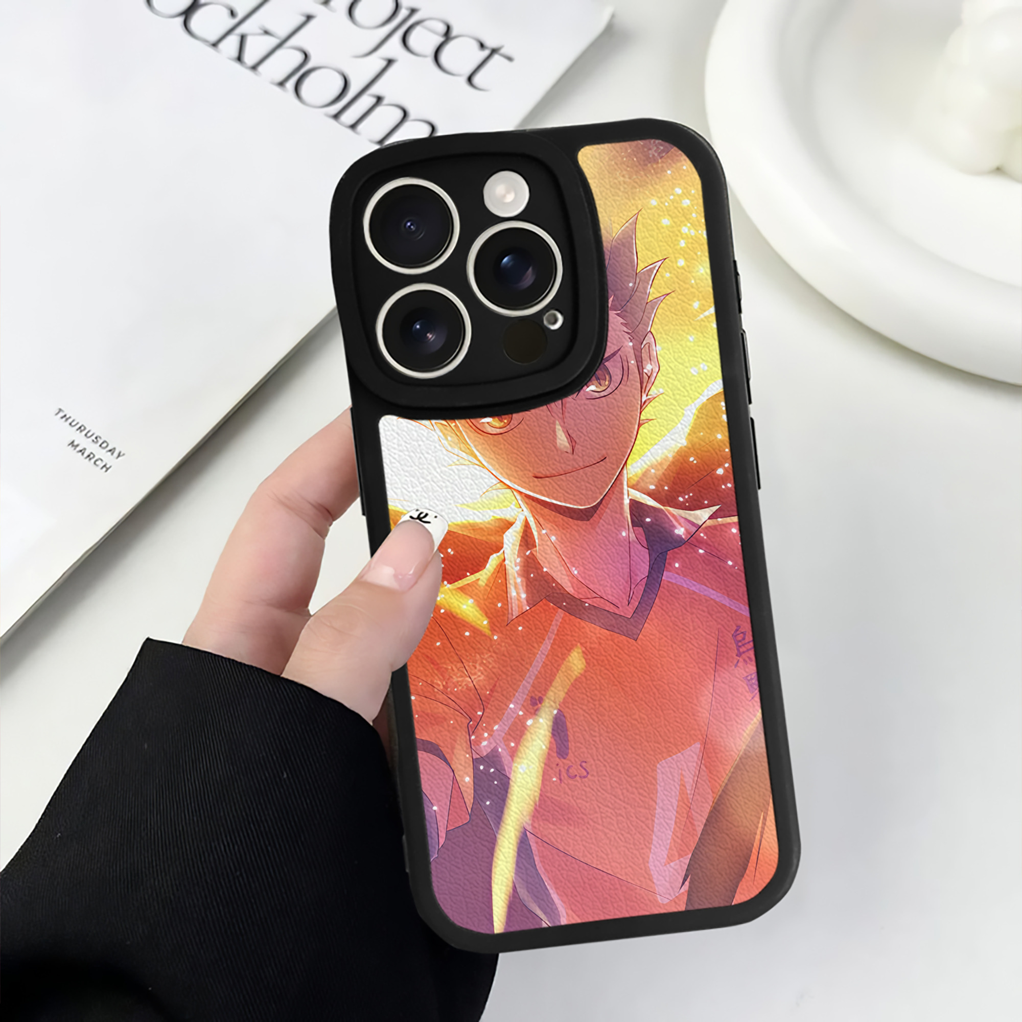 （画像用） ハイキュー!! Haikyu!! 【iPhone 16シリーズ対応】シリコンスマホケース（レザー調） 材質：シリコン